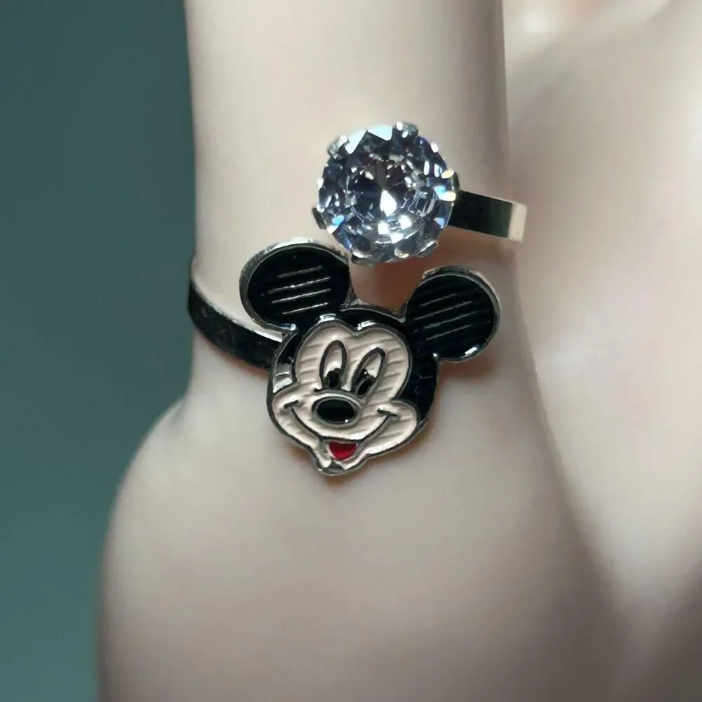 Adjustable Mickey Mouse Ring 925 Sterling Silver